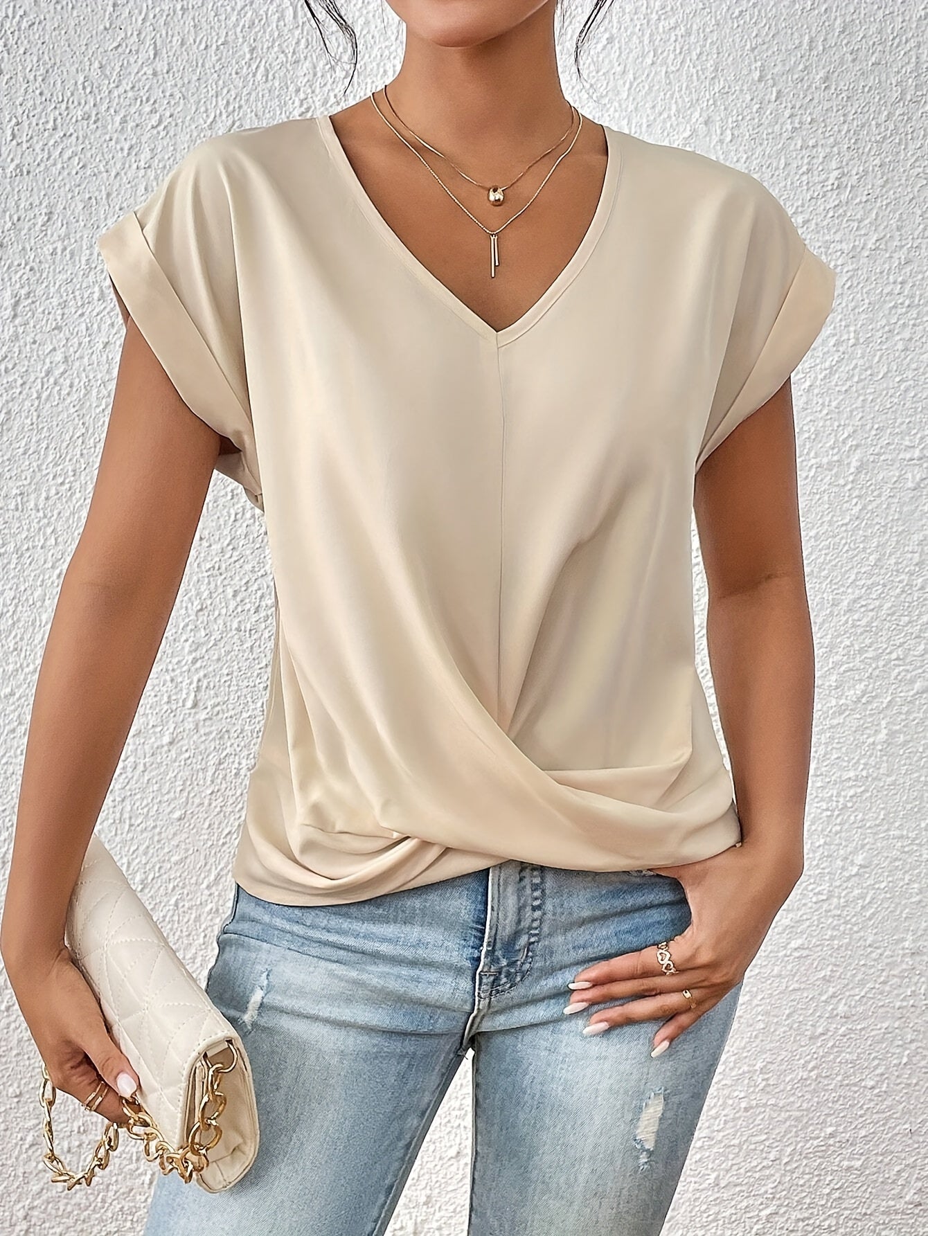 Joan™ | Casual T-shirt met V-hals