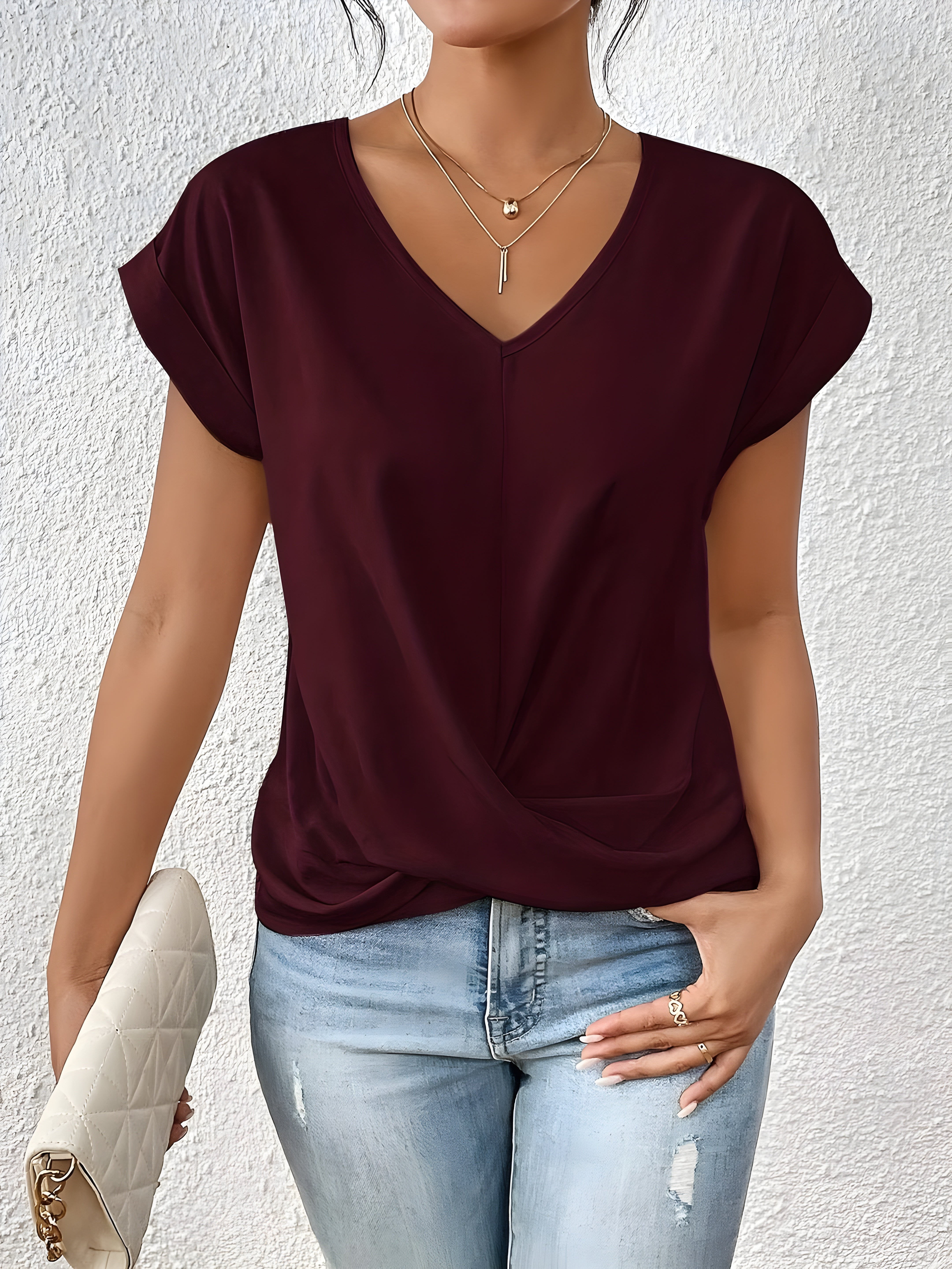 Joan™ | Casual T-shirt met V-hals
