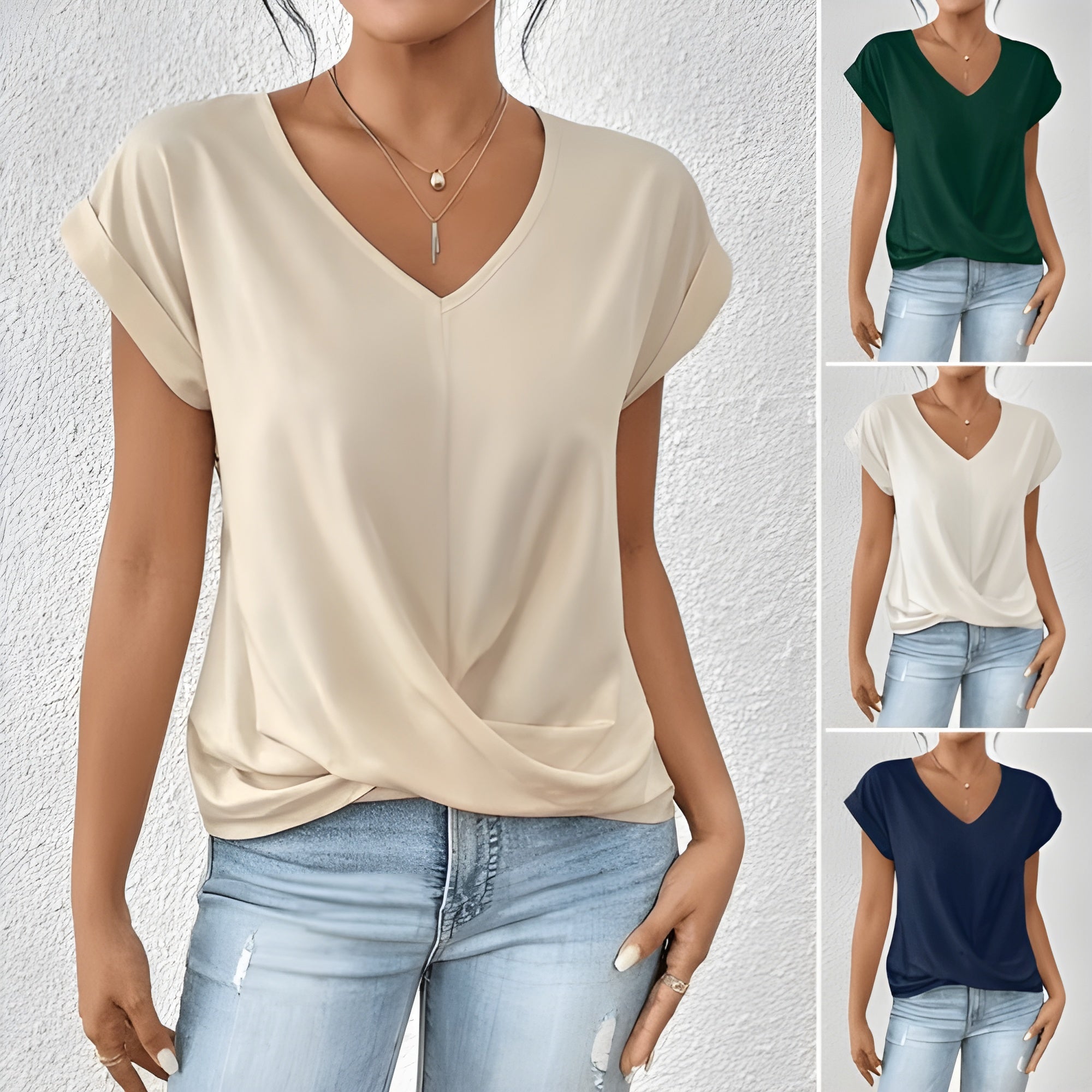 Joan™ | Casual T-shirt met V-hals