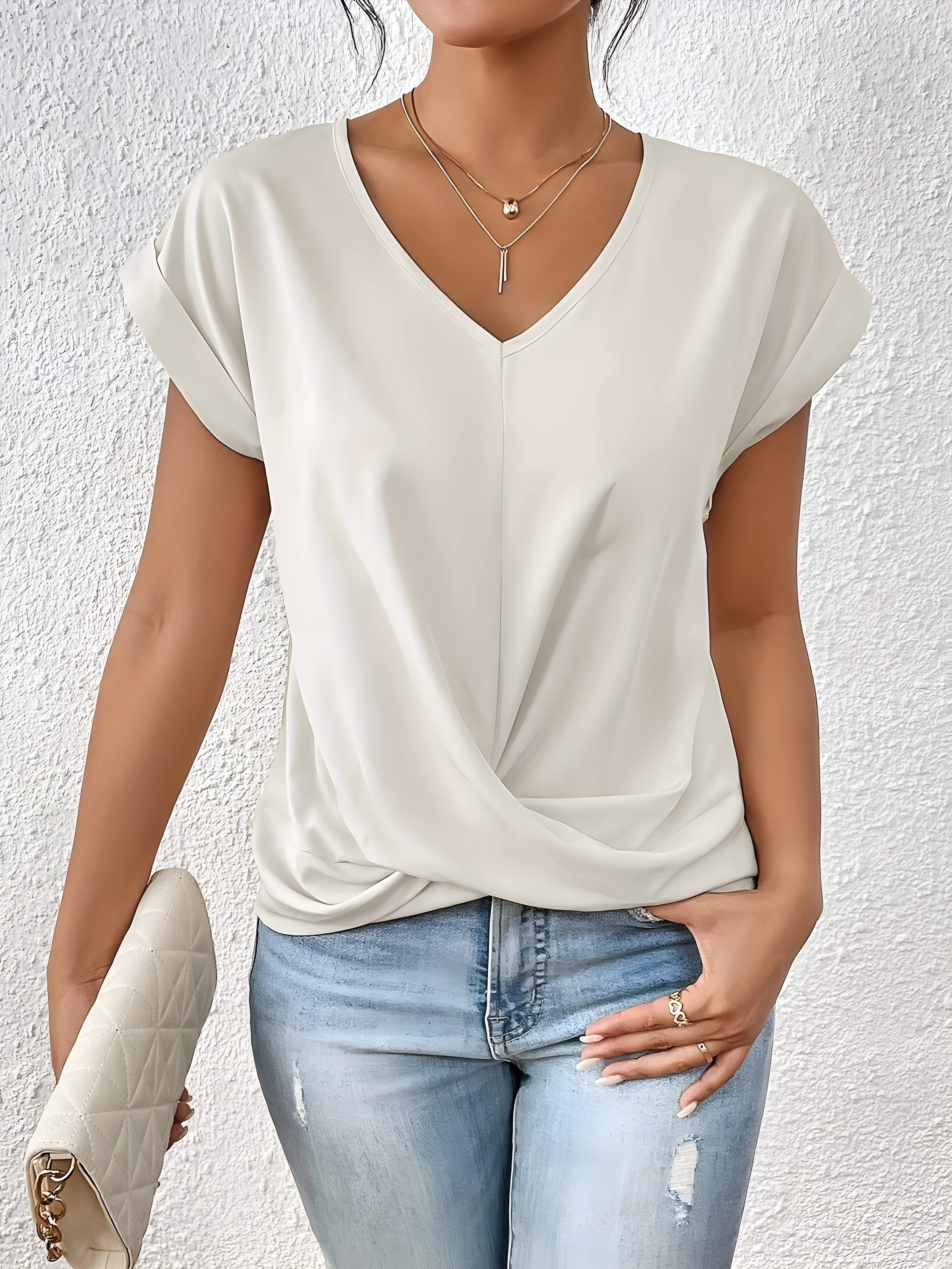 Joan™ | Casual T-shirt met V-hals